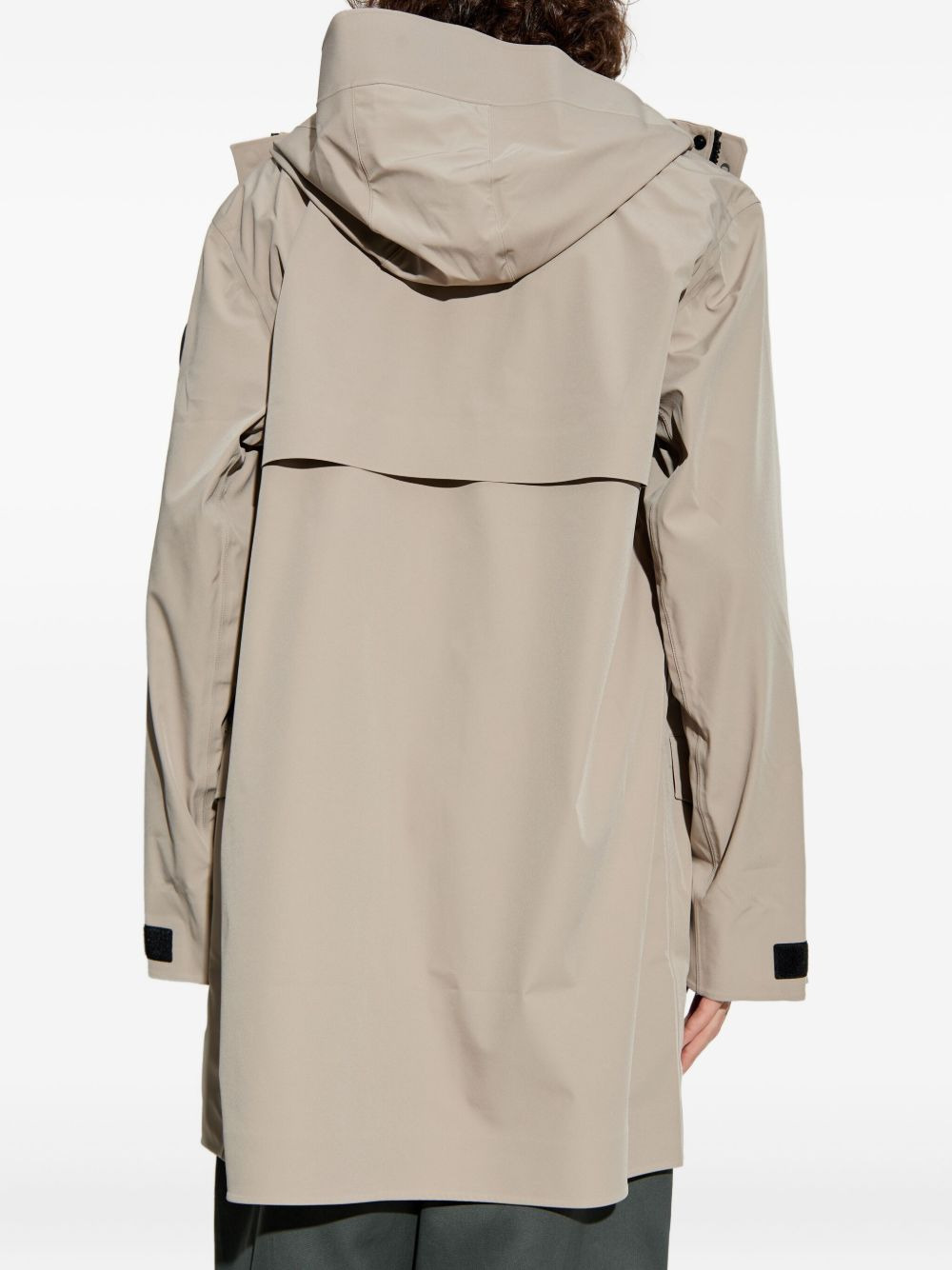 logo-patch parka coat - 4