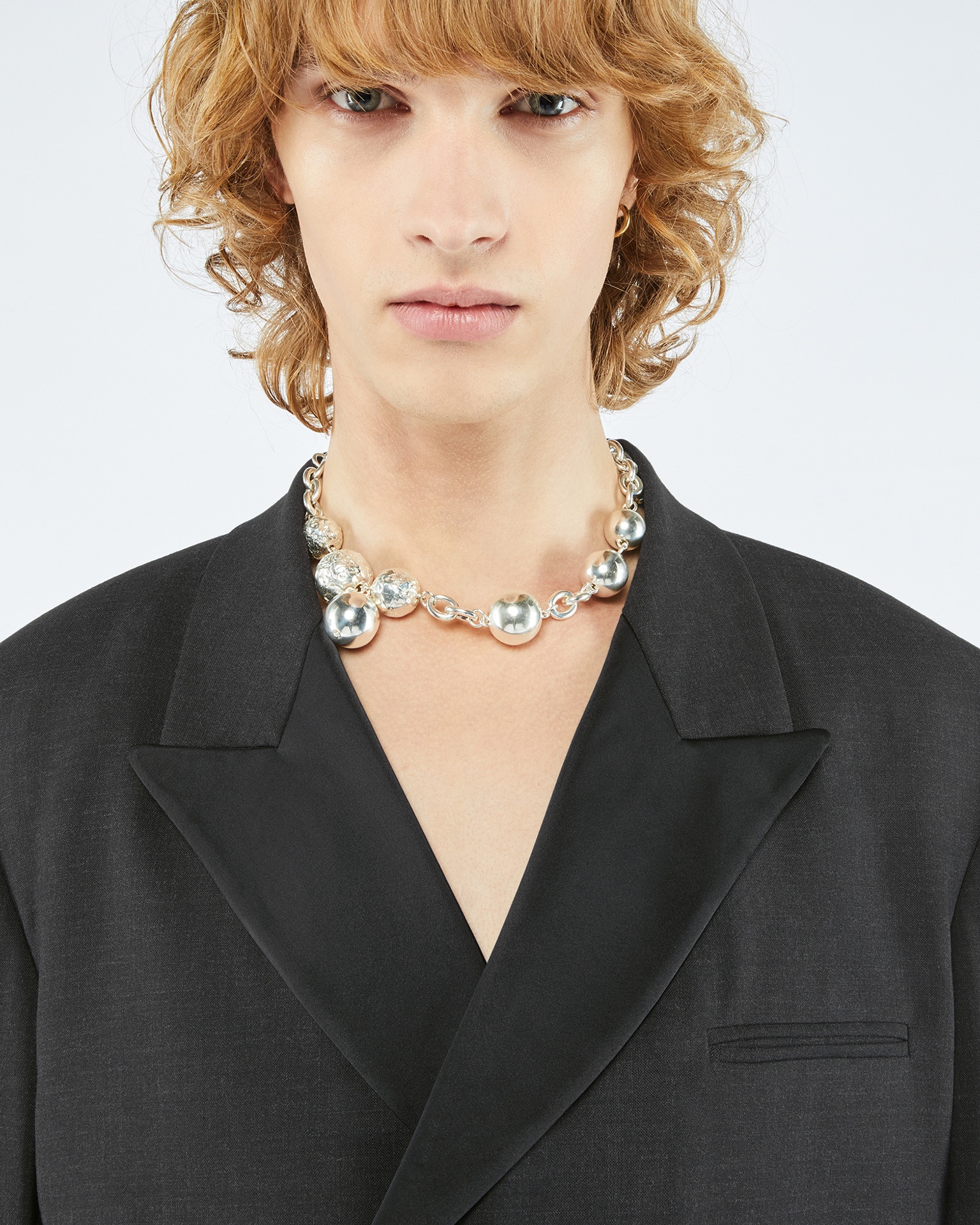 COLLAS - Satin-trimmed suit jacket - Off-black - 5