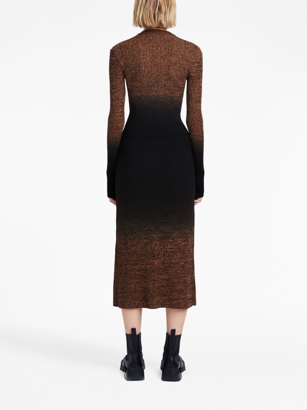 gradient-effect knitted midi skirt - 4