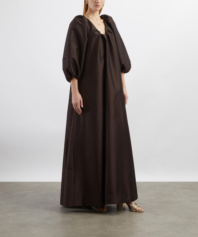 BERNADETTE George Dark Chocolate Taffeta Maxi Dress outlook
