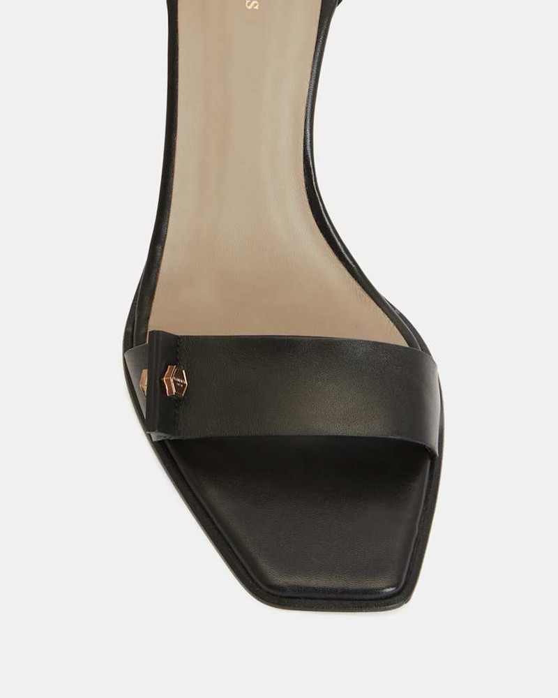 BETTY SQUARE TOE LEATHER HEELED SANDALS 3