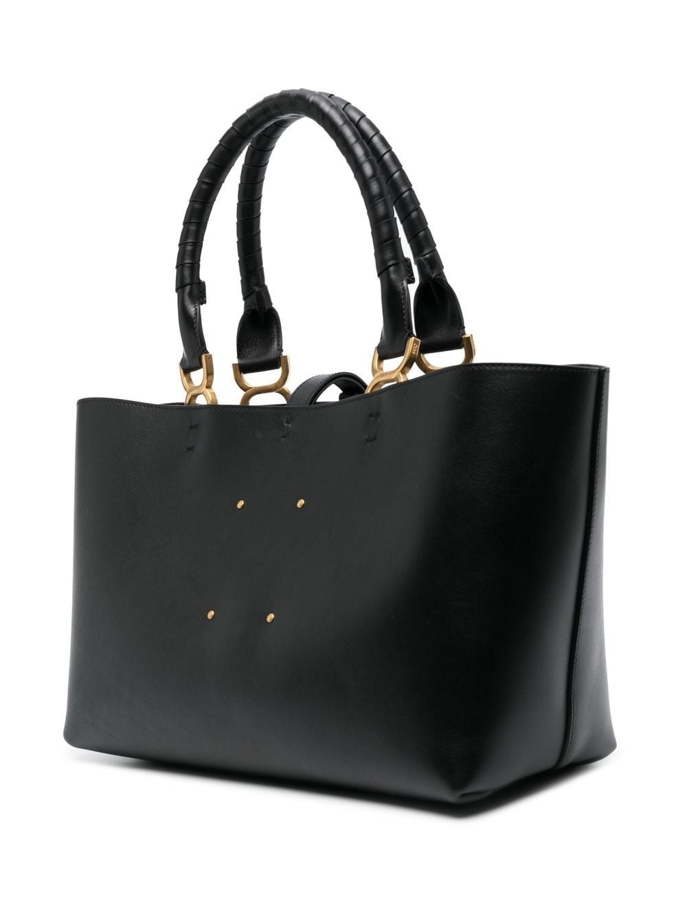 rolled-handles leather tote bag - 3