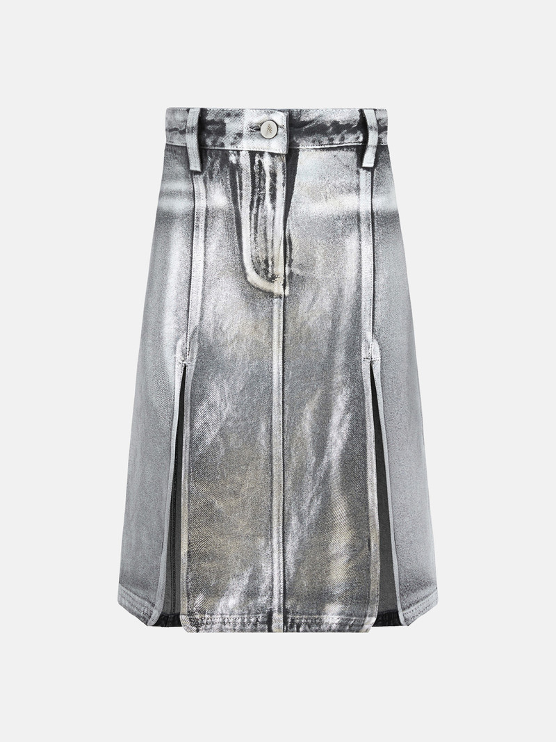 SILVER MIDI SKIRT - 1