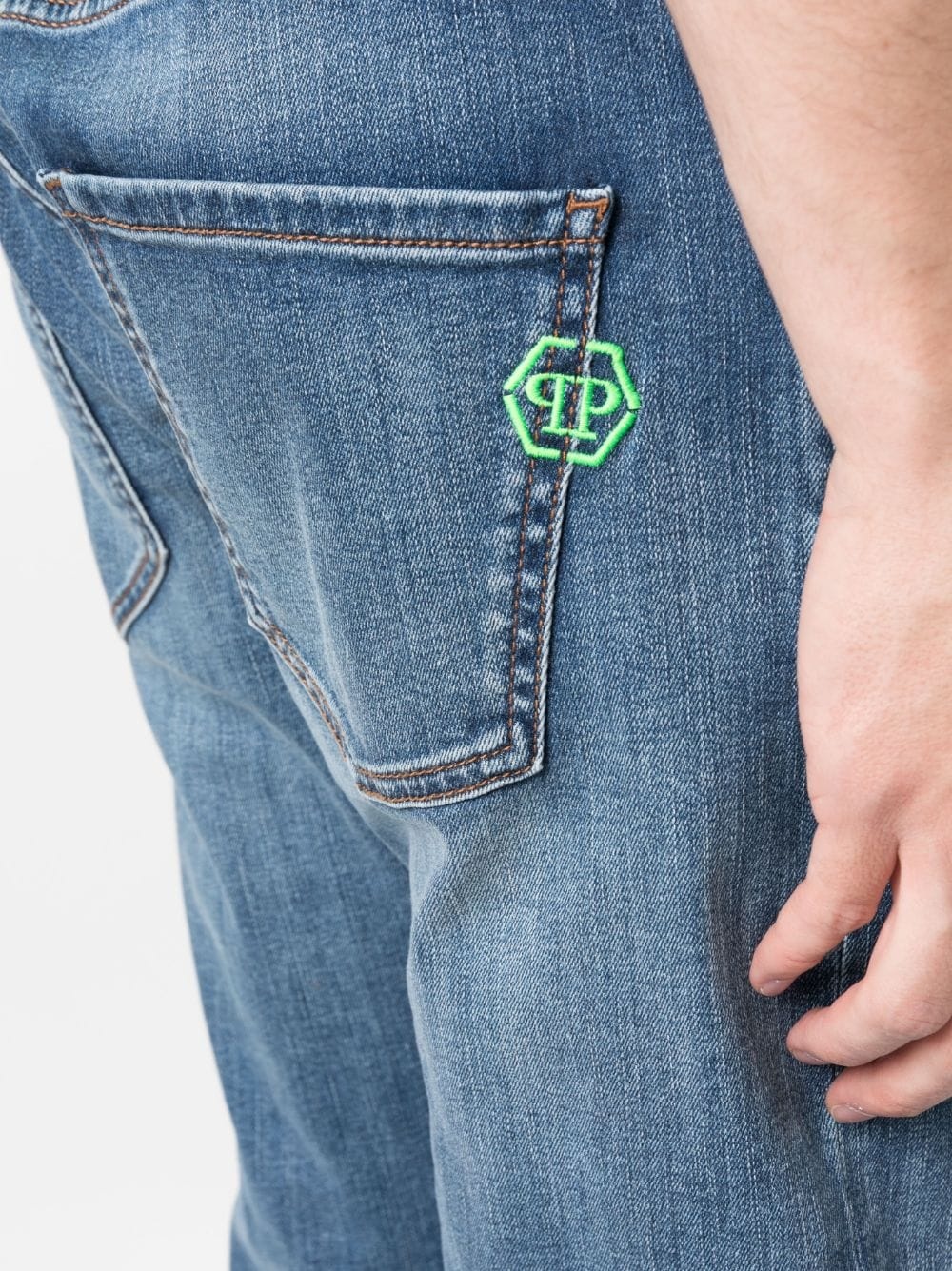 logo-patch straight-leg jeans - 5