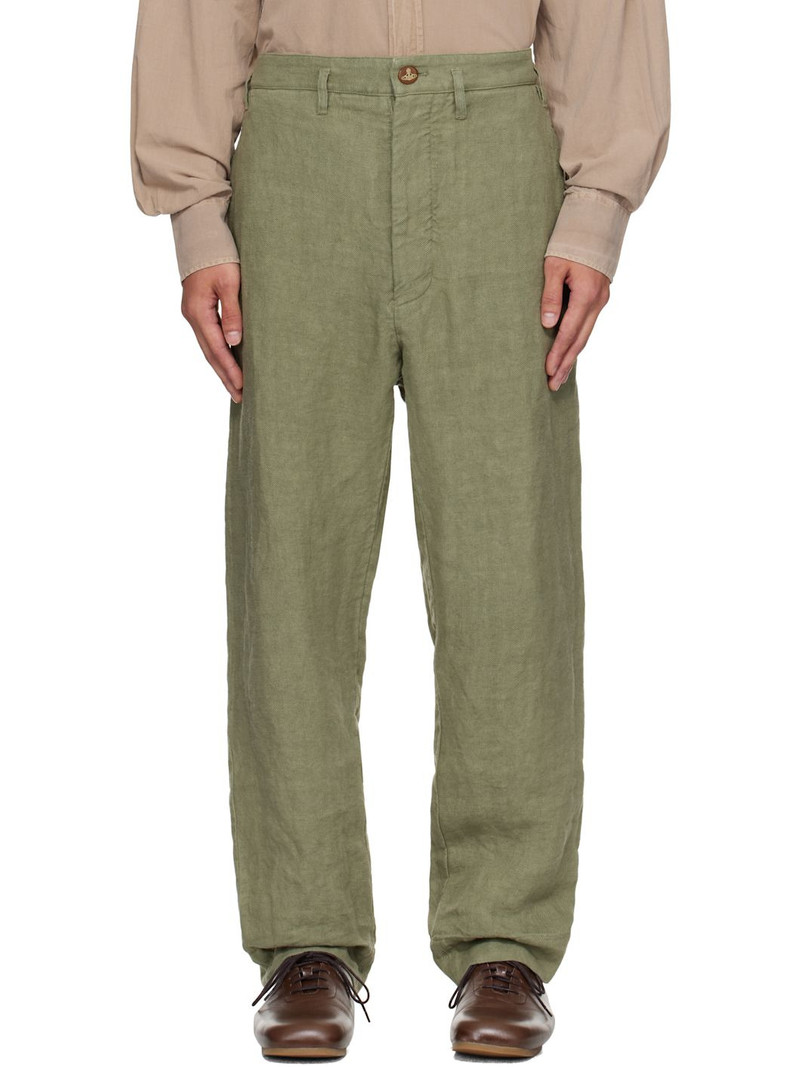 Khaki Cropped Cruise Trousers 1