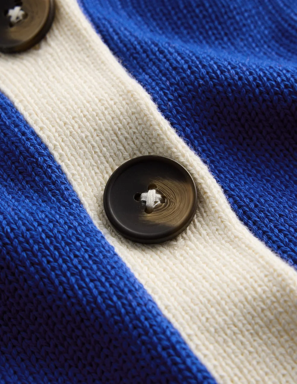 Lucy Relaxed Cotton Cardigan-Bright Blue, Colour Block - 1