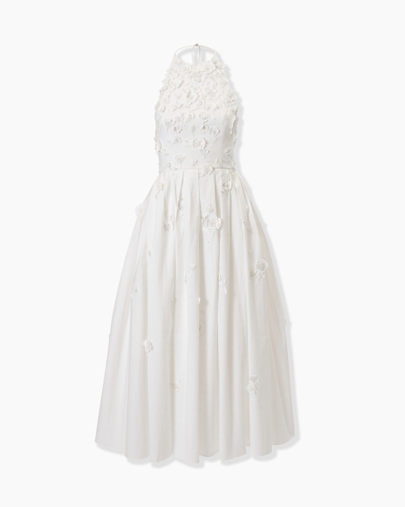 Embroidered Halter Neck Midi Dress 1