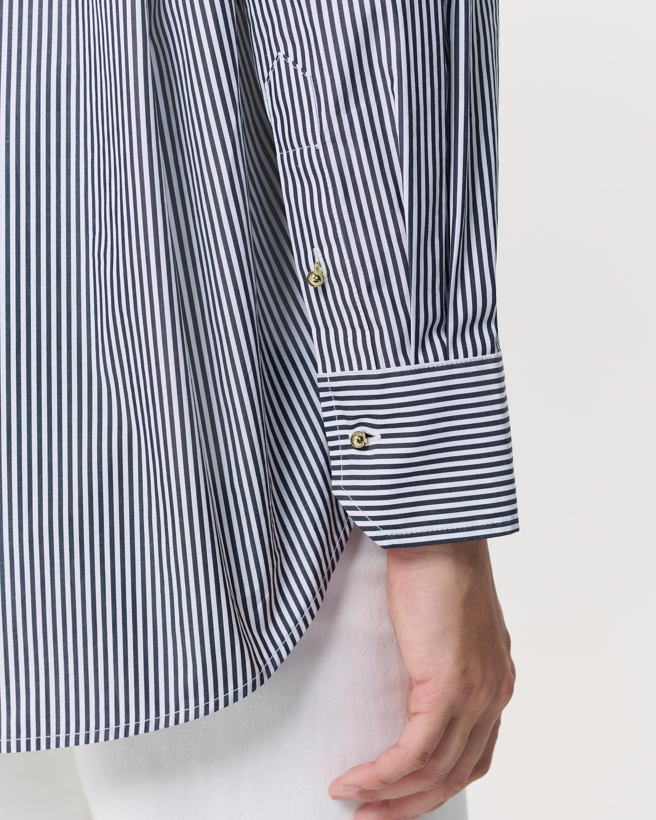 Jessica Striped Cotton-Blend Poplin Shirt - 6