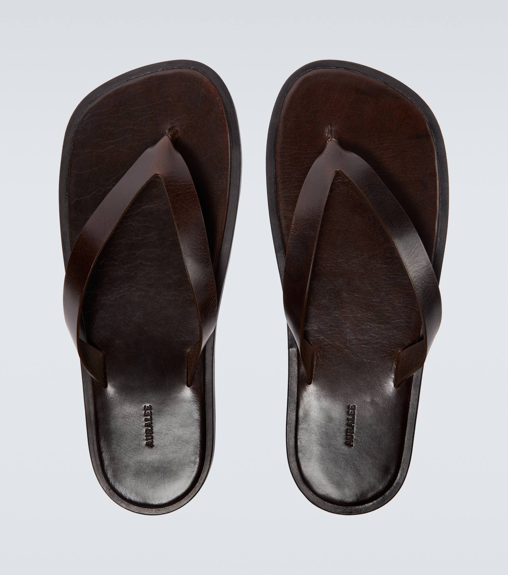 Leather thong sandals - 4