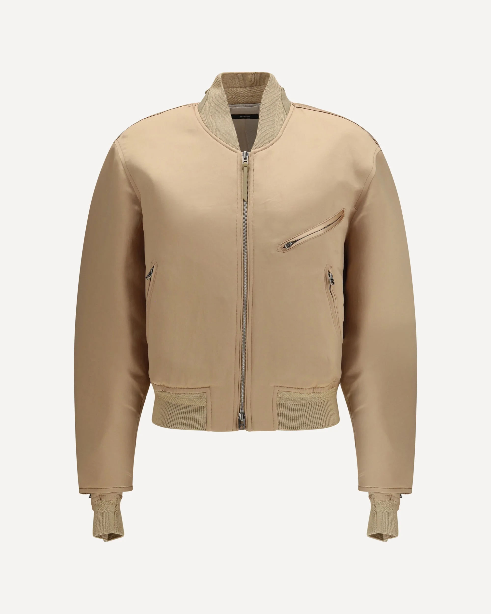 Satin Aviator Bomber Jacket - 1