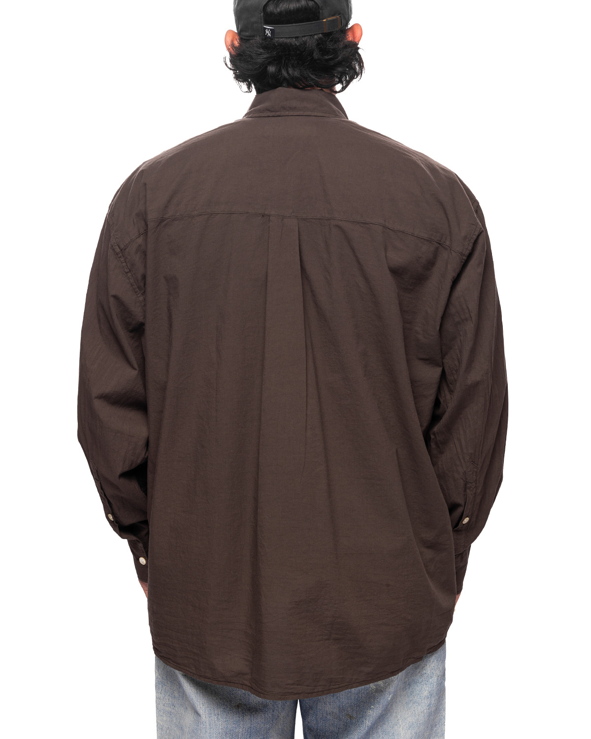 Borrowed BD Shirt Faded Brown Cotton Voile - 3
