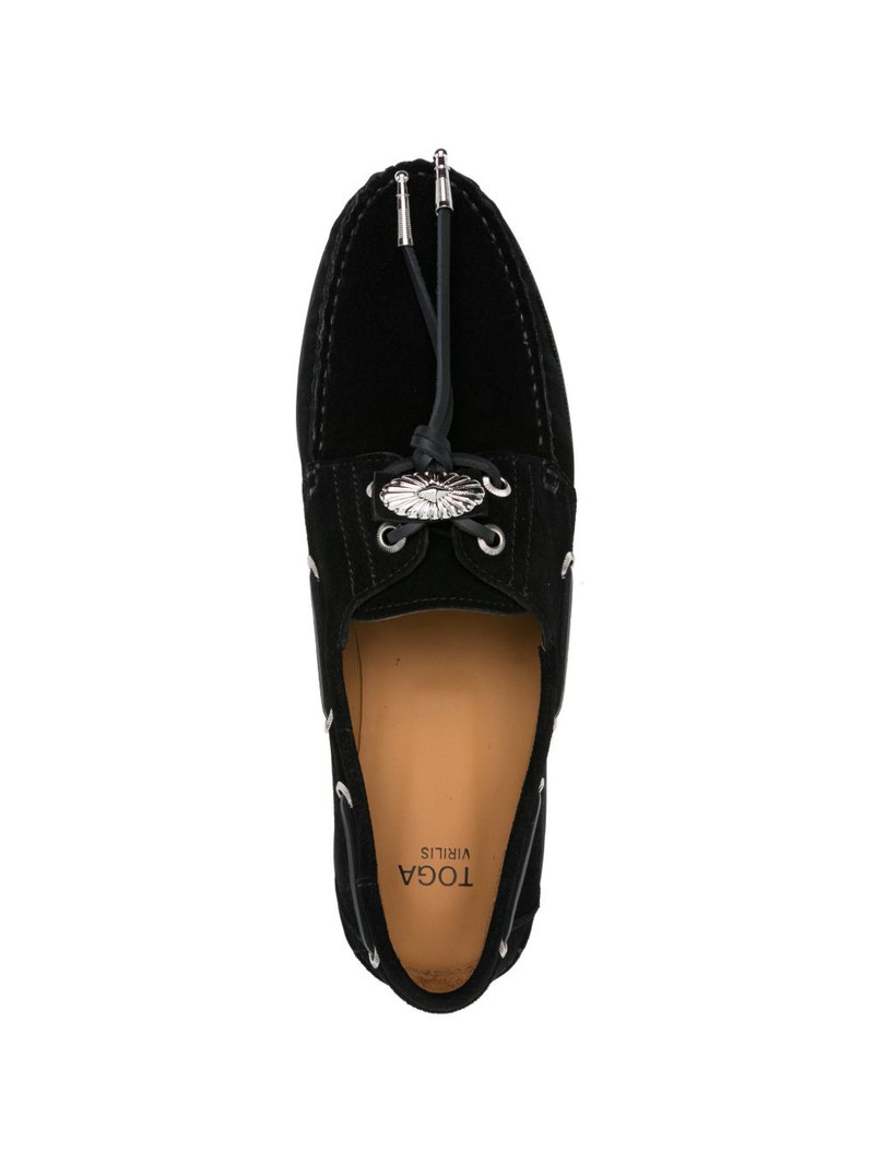 suede embellishment boat shoes 4