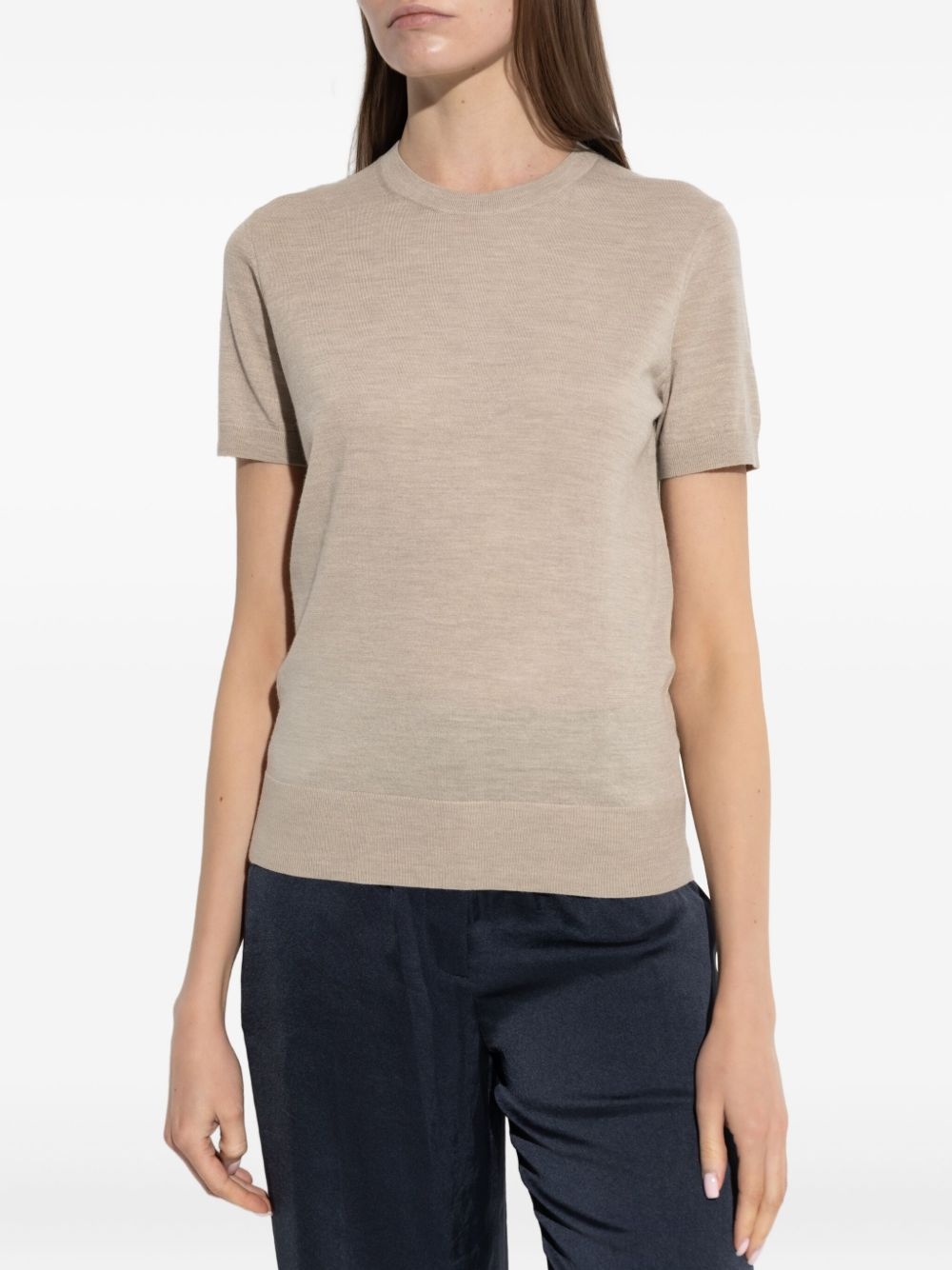 short-sleeve wool T-shirt - 3