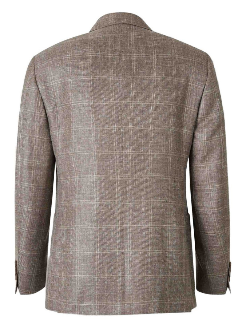 Canali check-pattern single-breasted blazer outlook