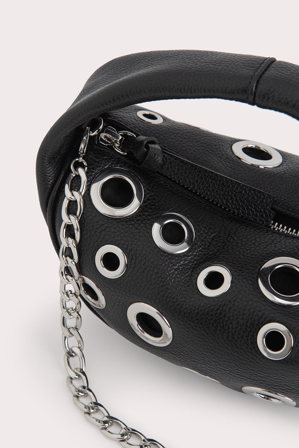Baby Cush Black Small Grain Calf Leather and Eyelets - 3
