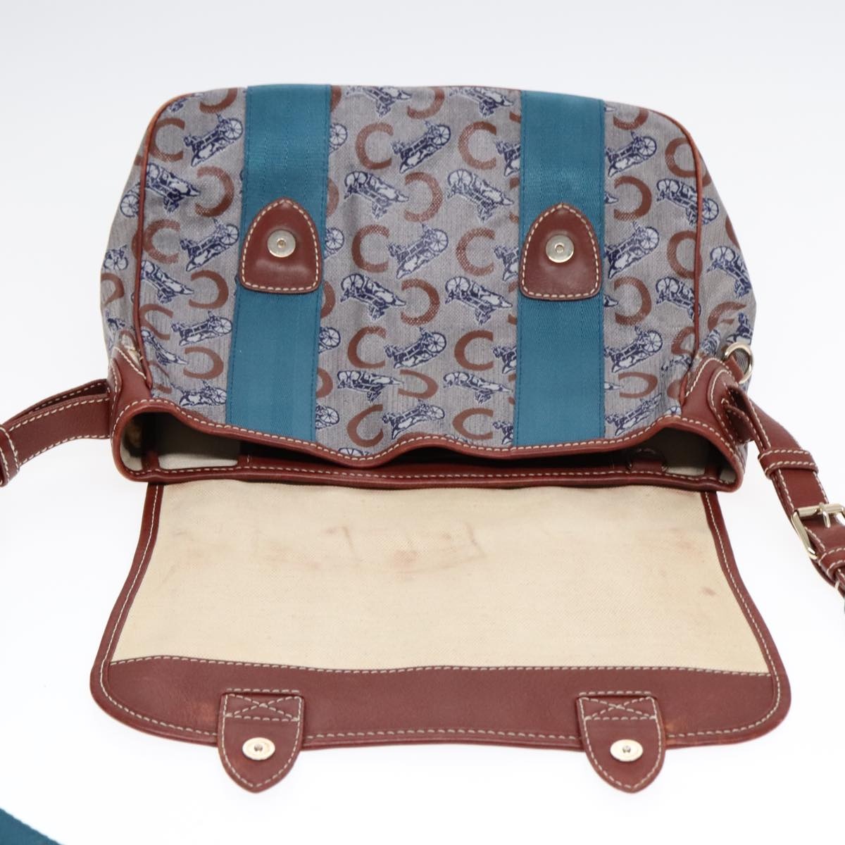CELINE C Sulky Shoulder Bag Pvc Gray Brown Gold - 10