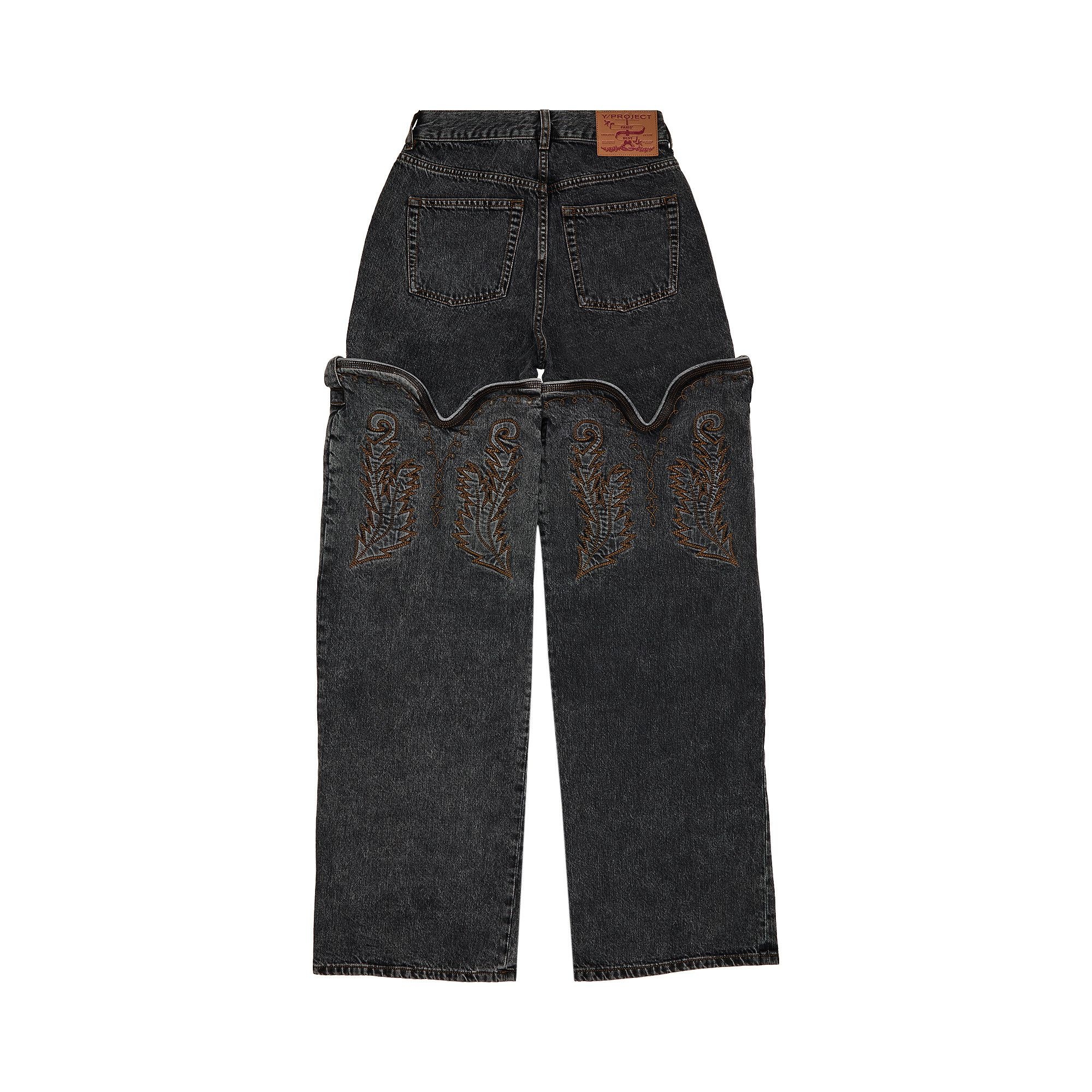 Y/PROJECT ブラック Maxi Cowboy Cuff ジーンズ Y/Project Black Classic Maxi Cowboy Cuff Jeans Y/Project