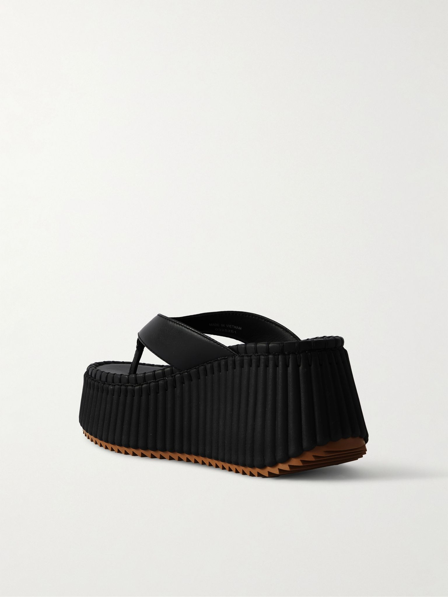 Nama leather platform flip flops Black - 3