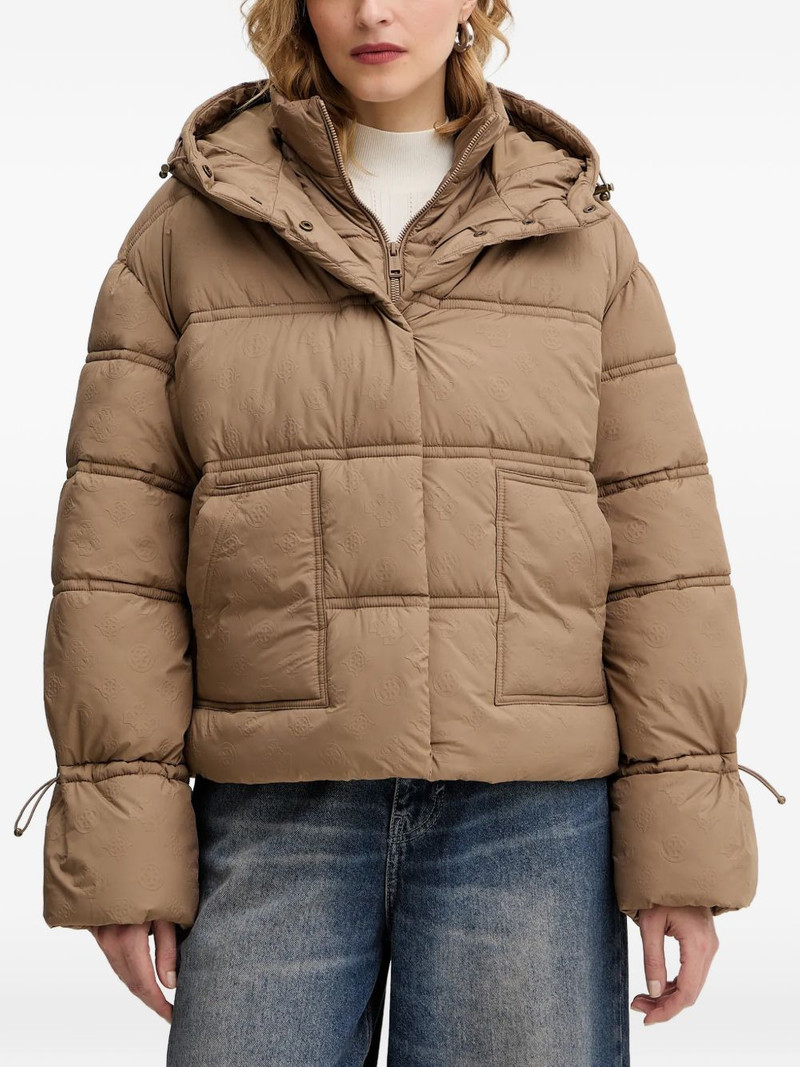 hooded pattern puffer jacket 1
