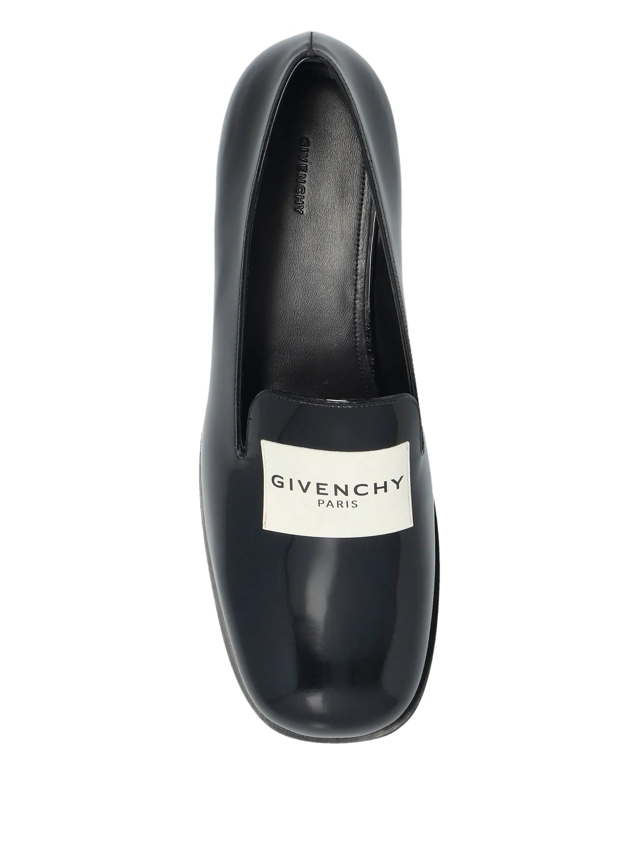 logo-plaque patent leather loafers - 4