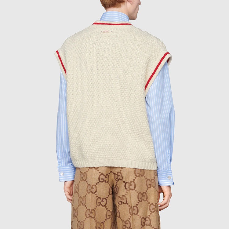 Gucci Wool Cable Knit Vest 'Ivory ' 673687-XKB22-9118 - 4