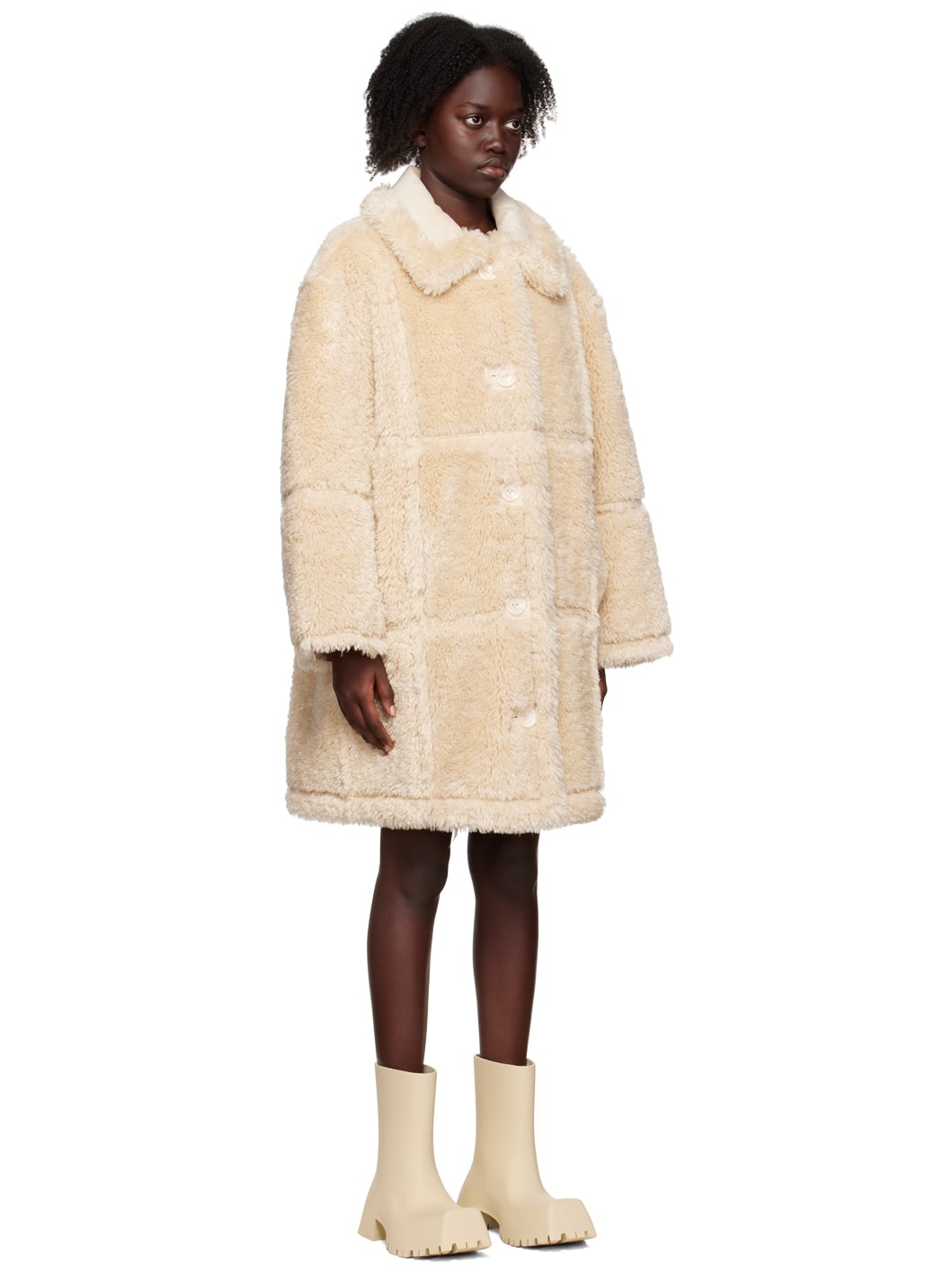 Beige Samira Reversible Faux-Fur Coat - 2