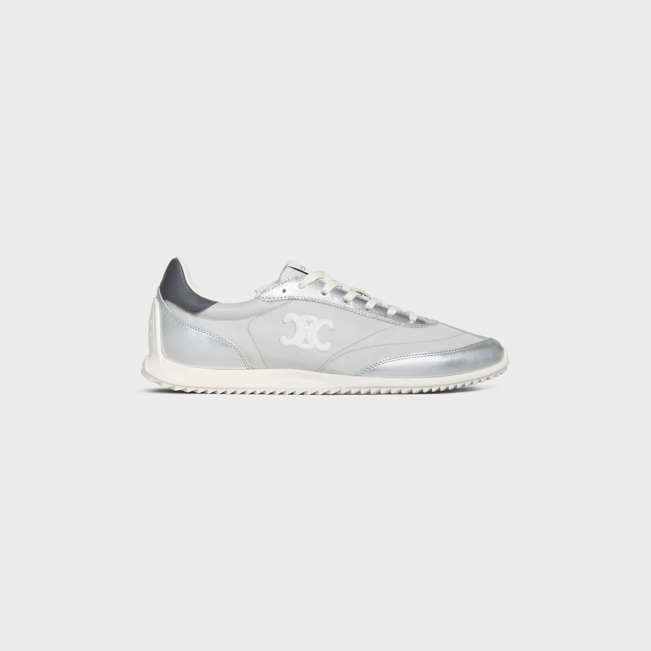 CELINE RACER - LOW TOP SNEAKER WITH TRIOMPHE IN NYLON, LAMINATED CALFSKIN AND CALFSKIN - 1