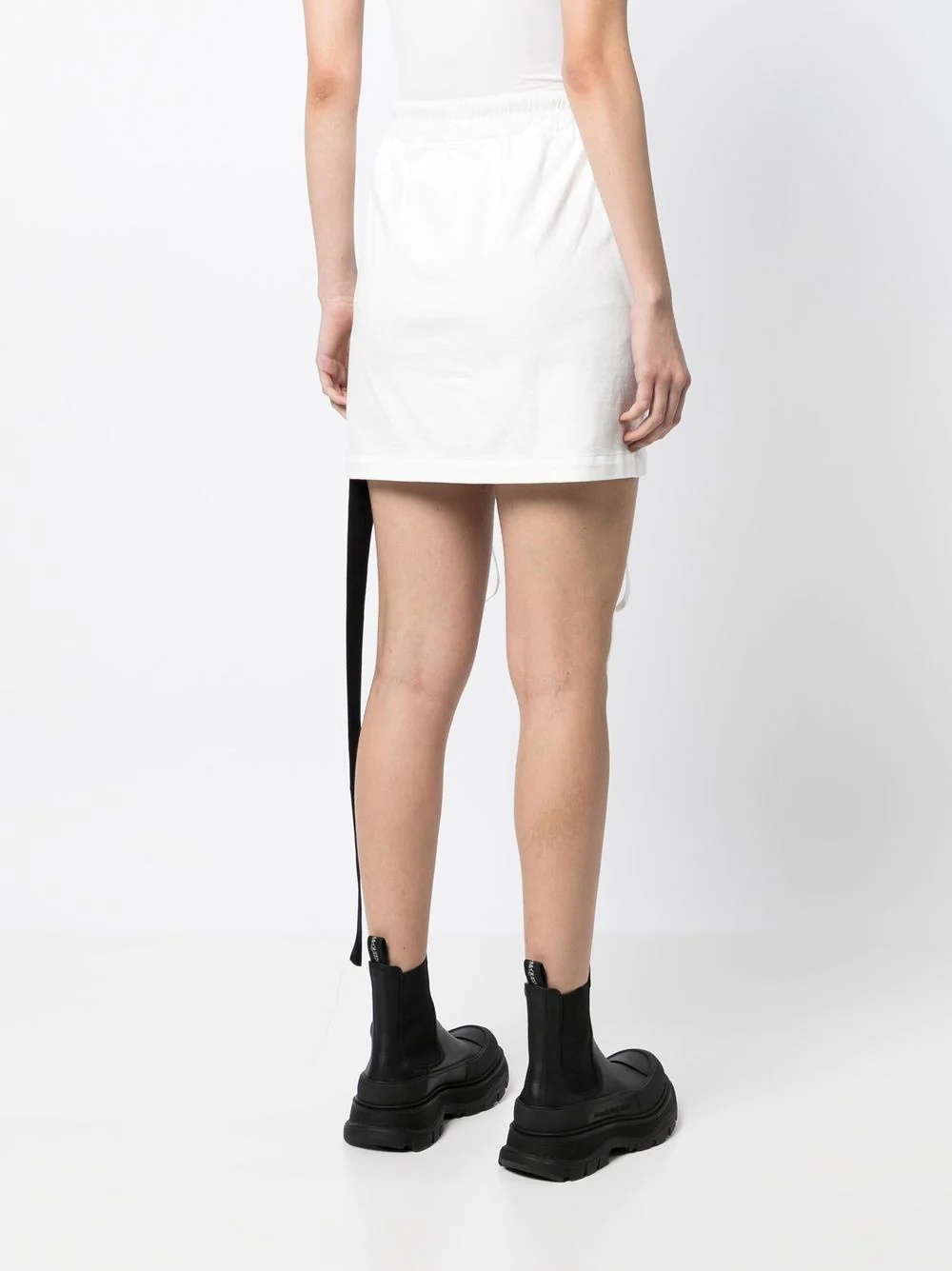 drawstring denim mini skirt - 4