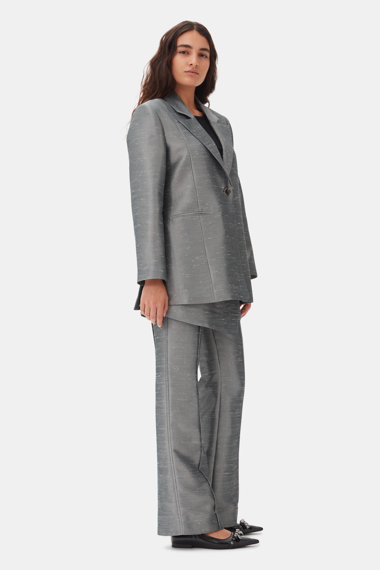 GREY SUITING BLAZER - 4