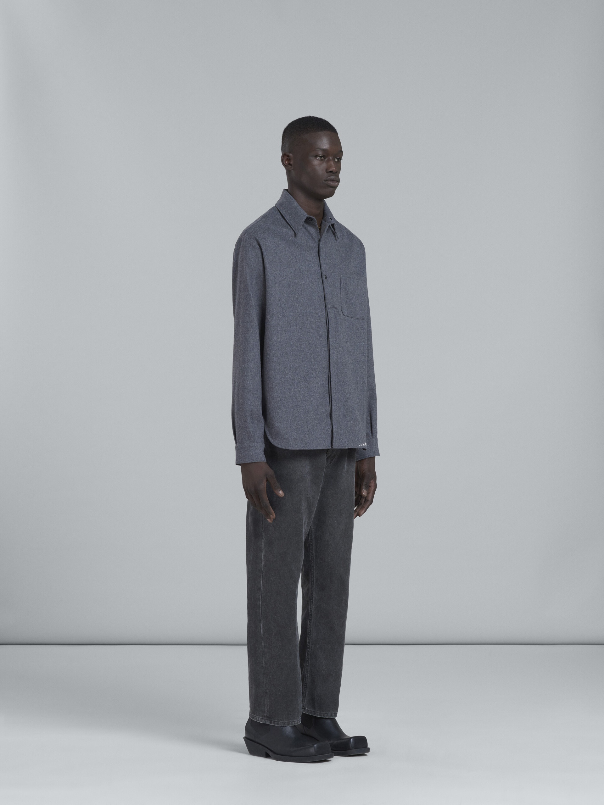 GREY RELAXED-FIT SHIRT - 5