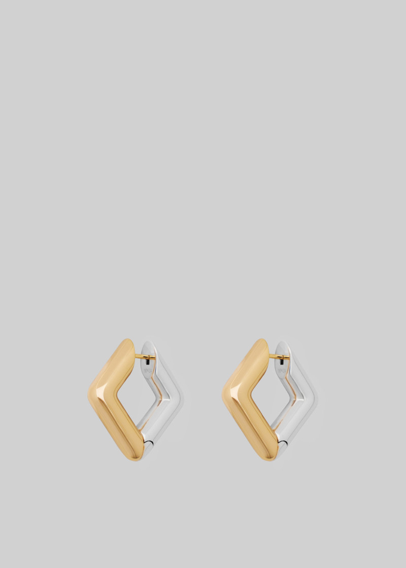 Bevza Square Earrings - Golden/Silver 1