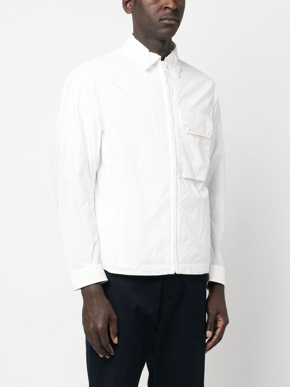 pocket zip-up shirt jacket - 3
