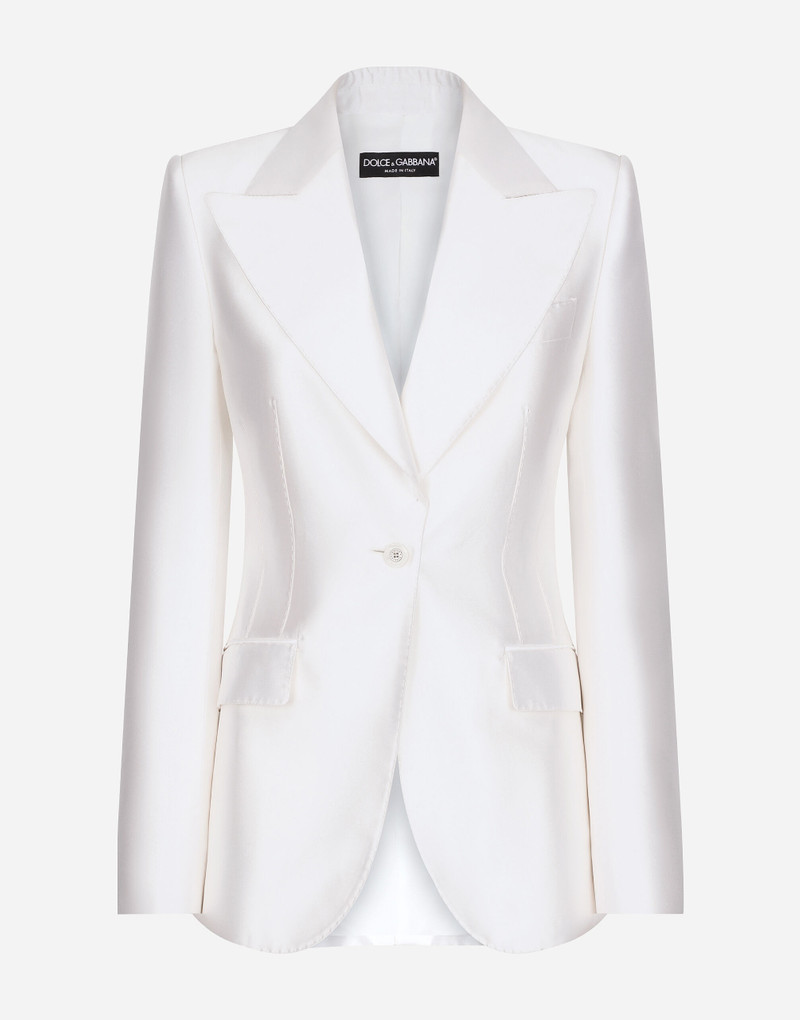 Single-breasted Mikado silk Turlington jacket 1