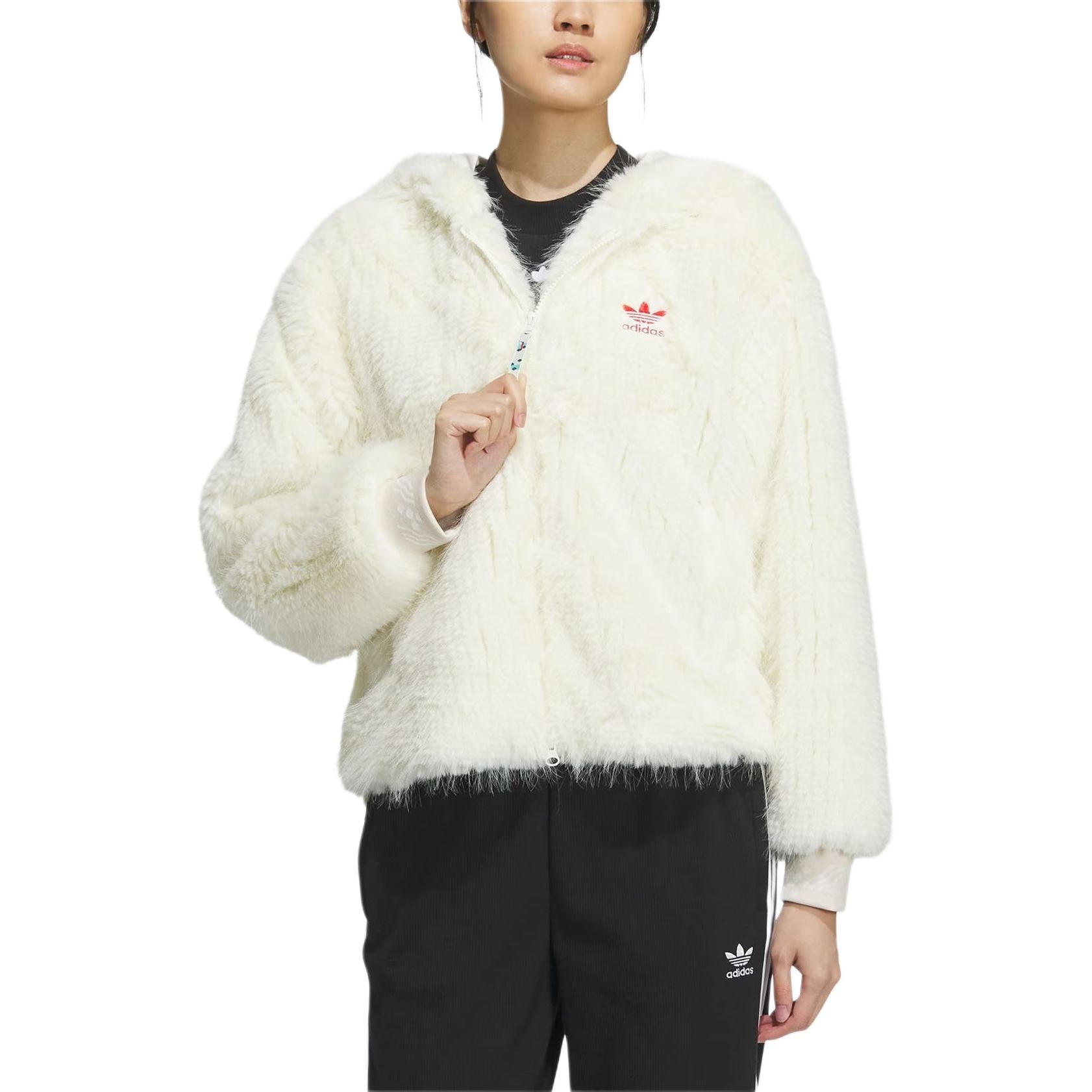 (WMNS) adidas Originals X Feifei Ruan CNY FUR Jackets 'White' IX4225 - 3