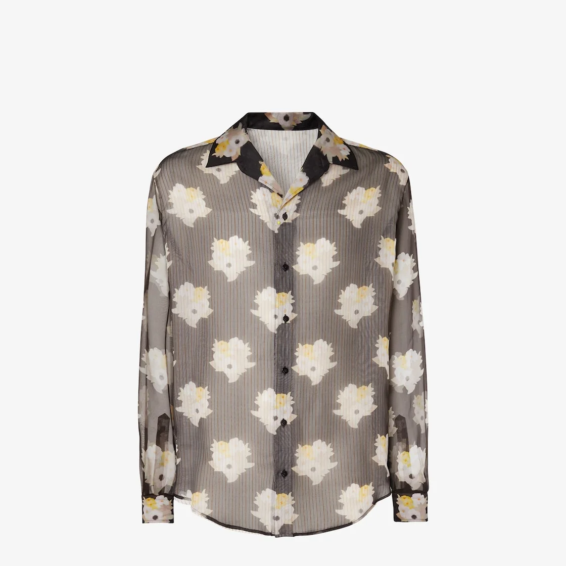 Shirt Printed black organza shirt - 1