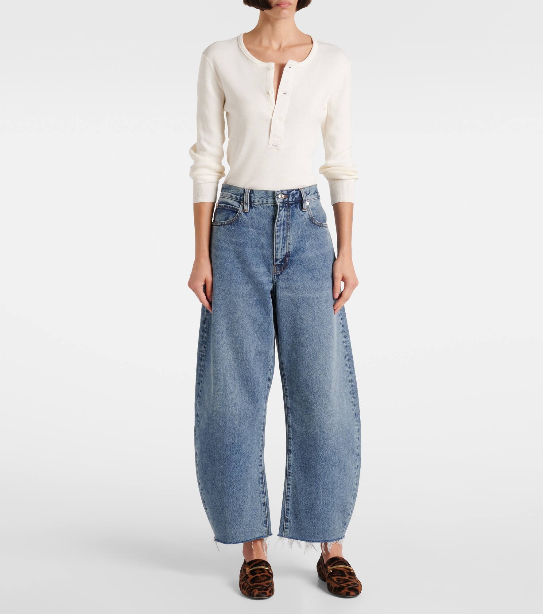 Bubble Crop high-rise barrel-leg jeans - 7