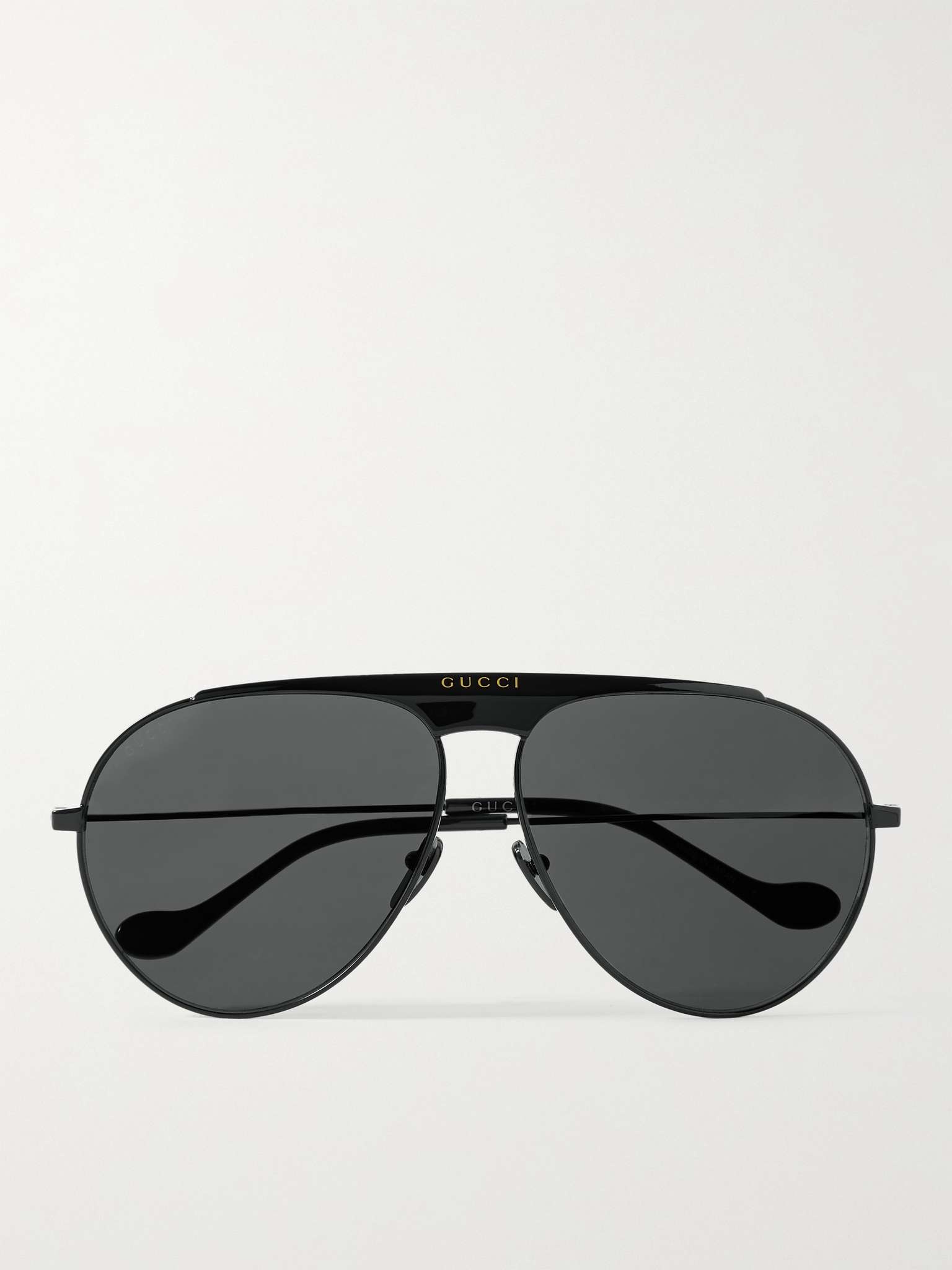 Aviator-Style Tortoiseshell Metal Sunglasses - 1