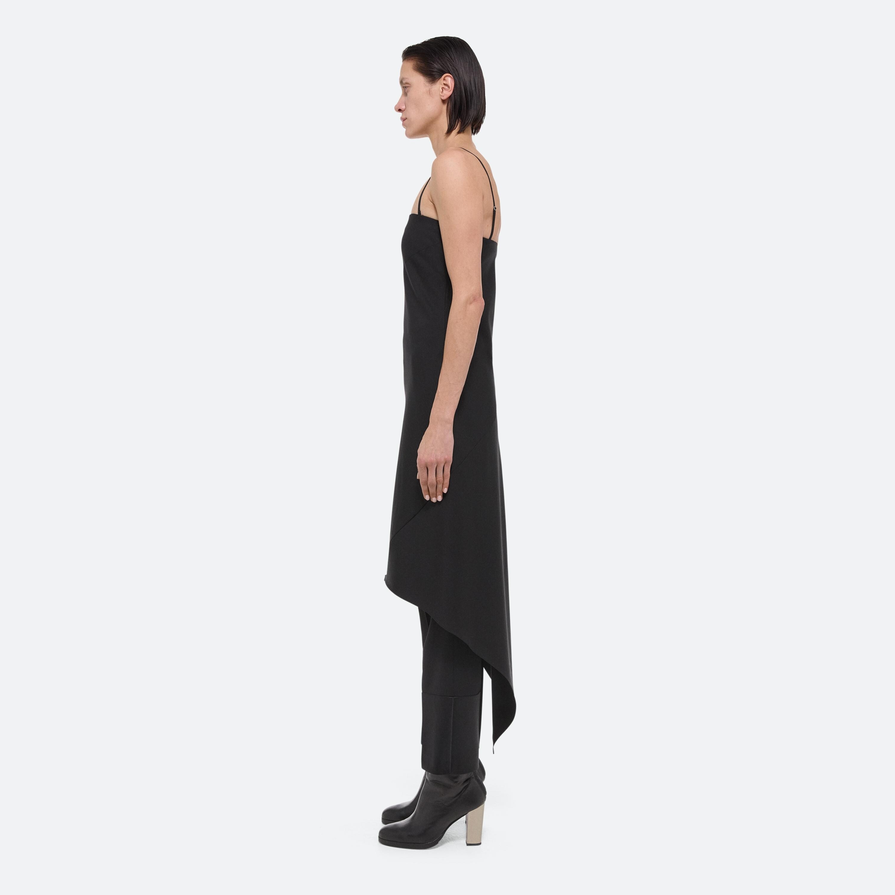 WOOL SCARF HEM DRESS - 4