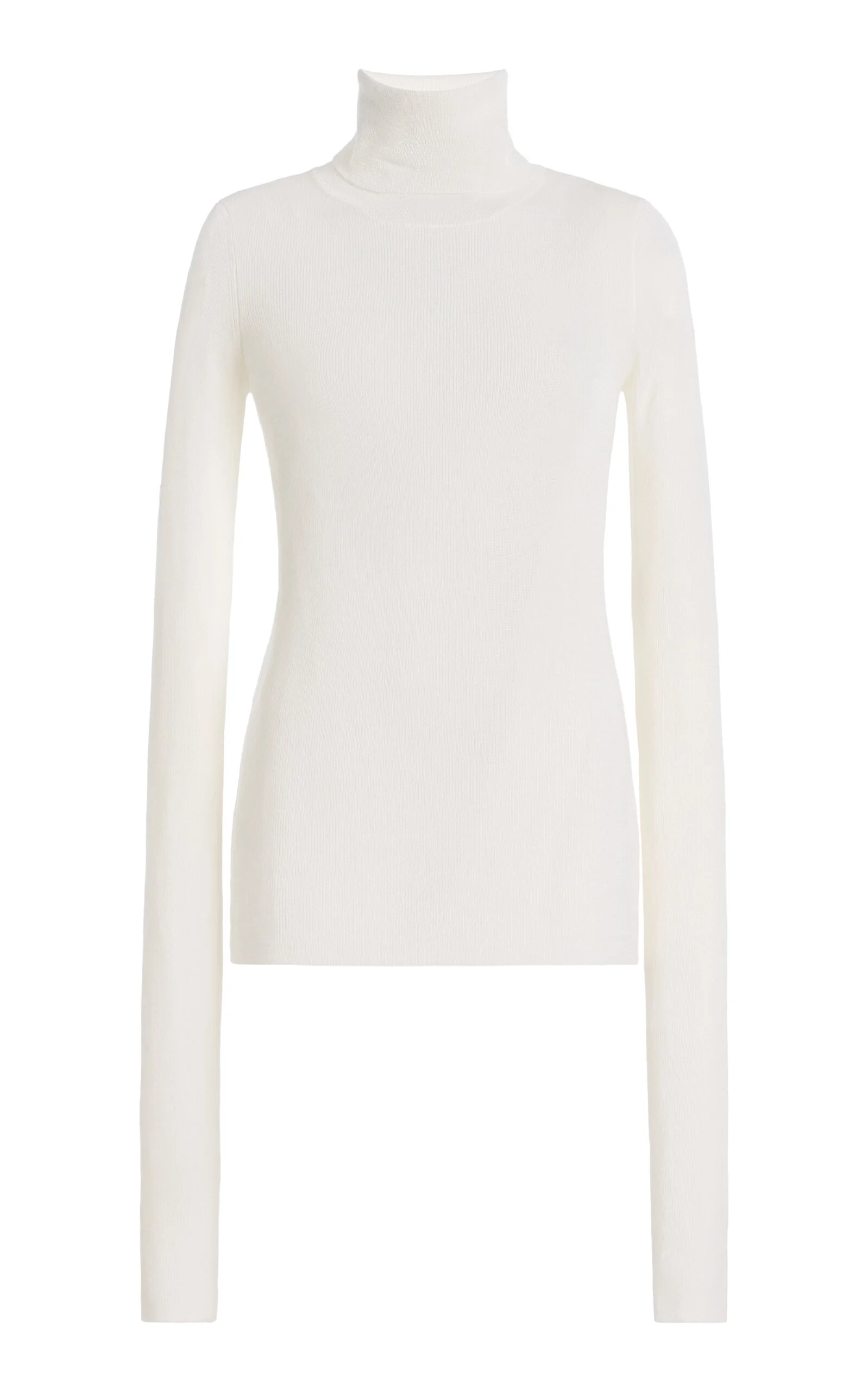 Utica Wool-Silk Turtleneck Sweater ivory - 1
