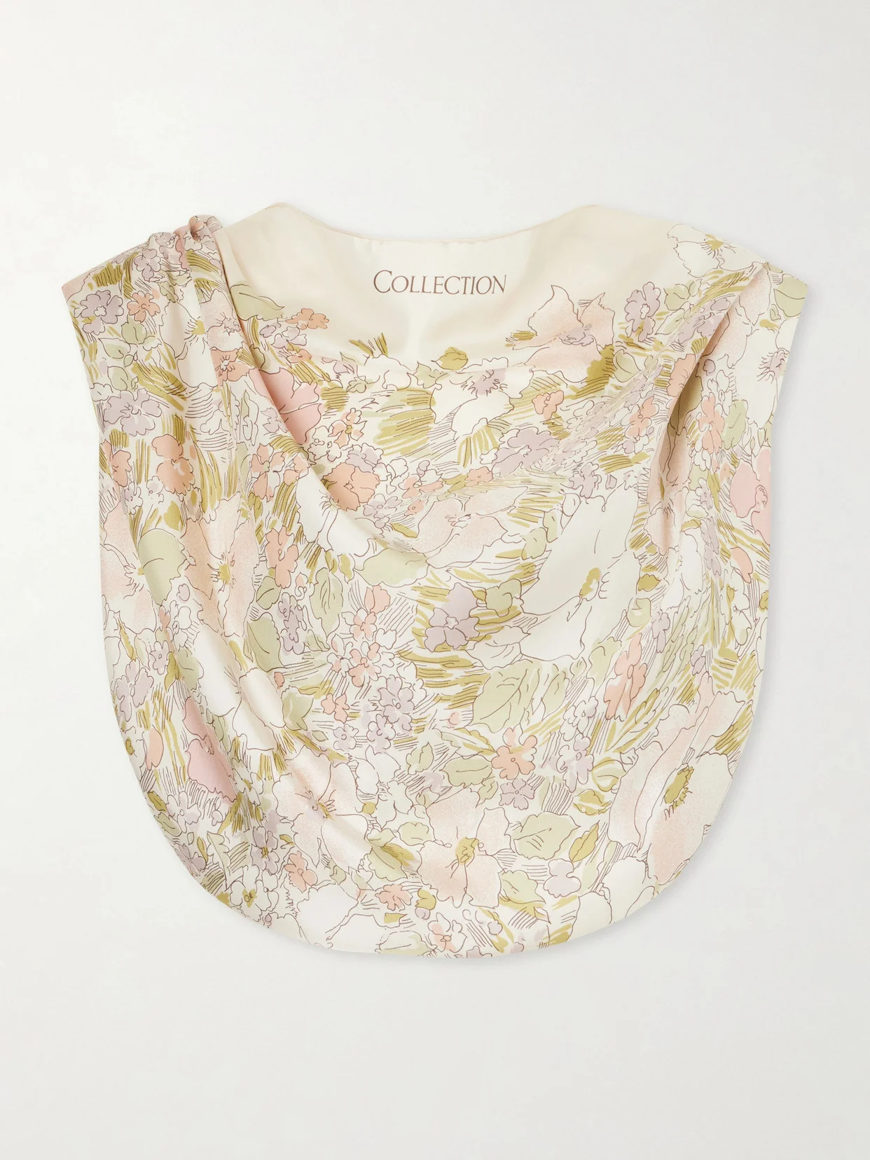 Floral-print Silk Cropped Tank - 1