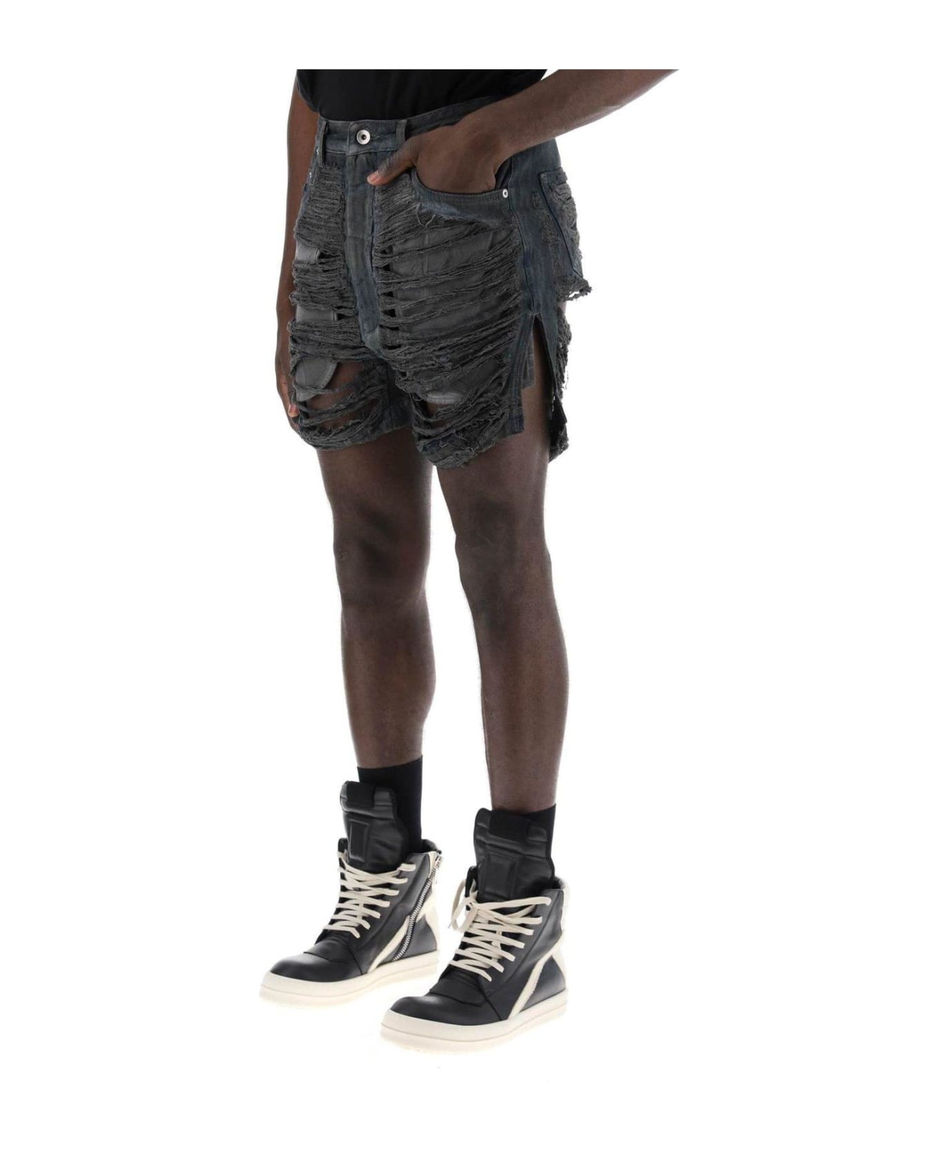 Geth Cut-off Distressed Shorts - 3