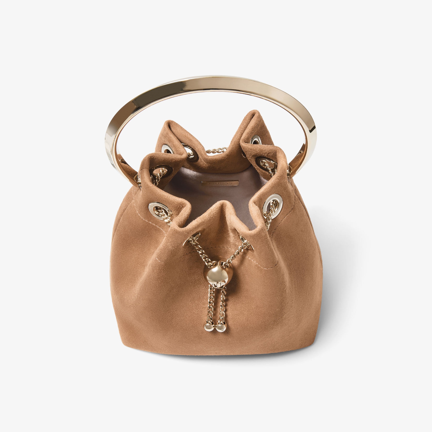 Bon Bon
Toffee Suede Bag With Pearl Closure - 4
