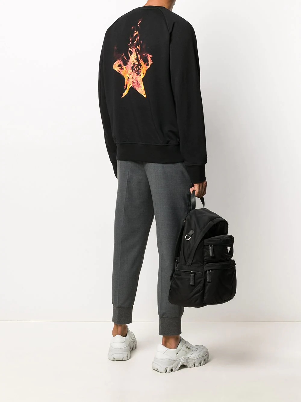 flames logo print sweatshirt - 2