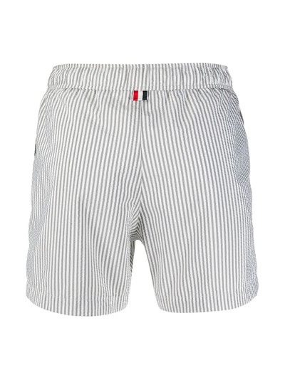 Thom Browne seersucker-print swim shorts outlook