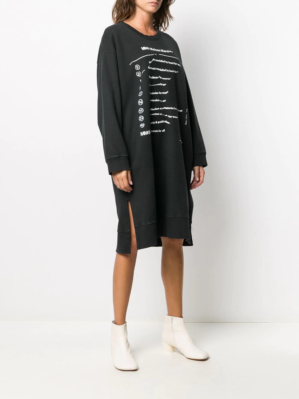 graphic print oversize-fit sweatshirt dress - 3