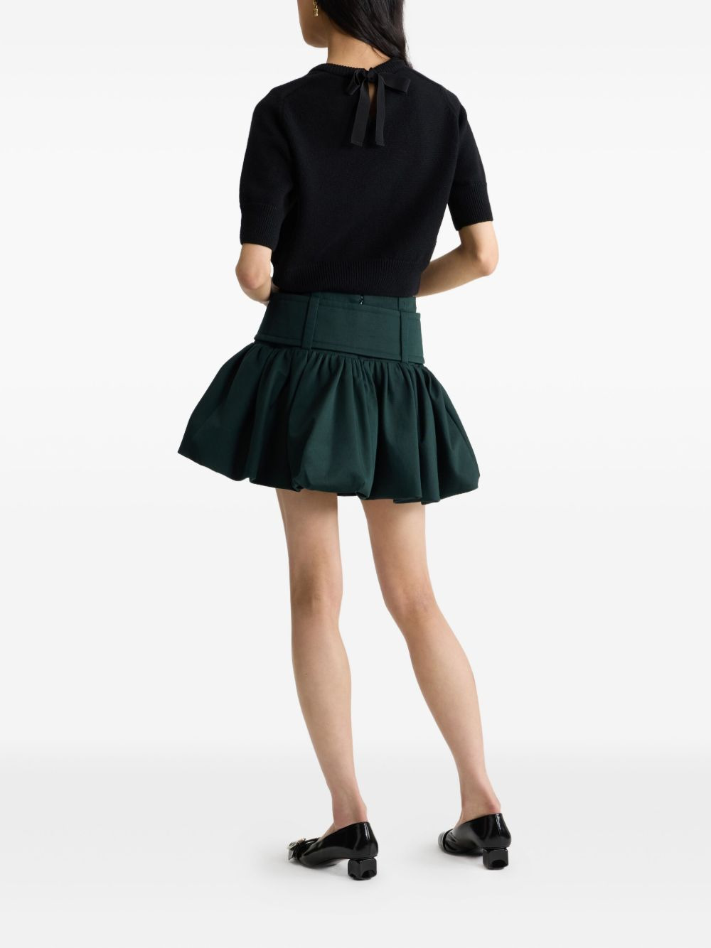 belted bubble mini skirt - 3