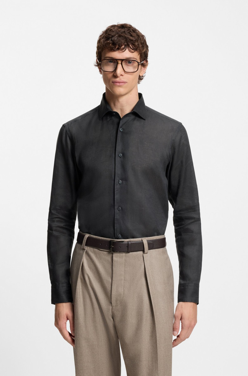 BECKHAM X BOSS REGULAR-FIT-SHIRT IN LINEN 2