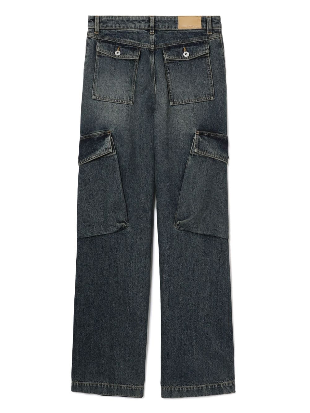 high-rise wide-leg cargo jeans - 6