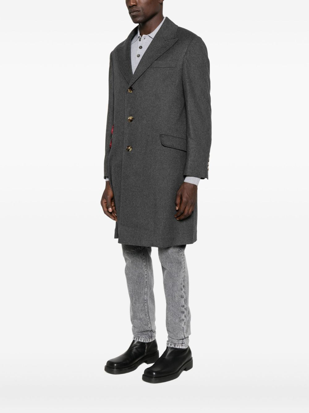 BUTTON-FASTENING FLAP-POCKET COAT - 5
