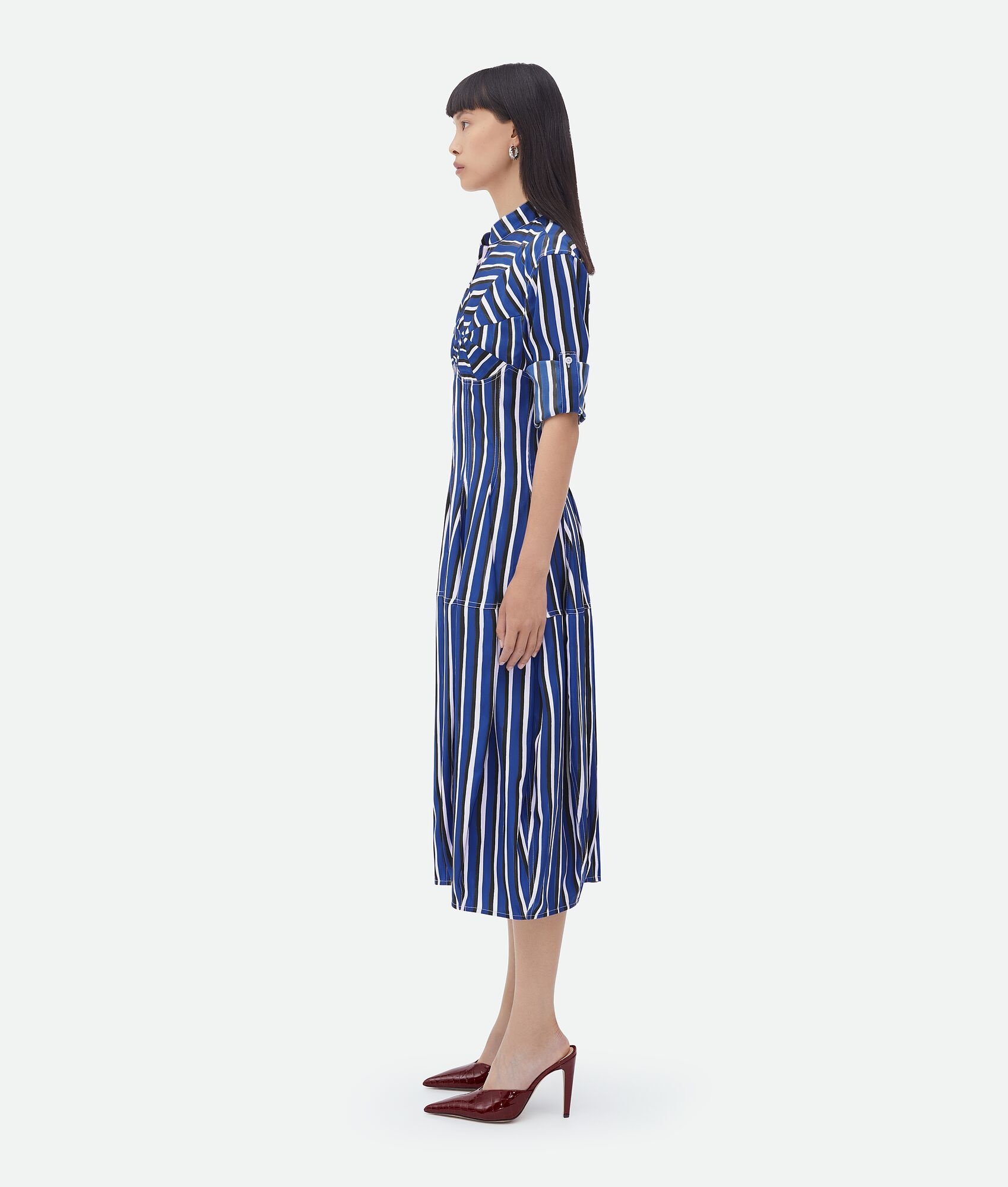 Stripe Print Viscose And Silk Dress - 2